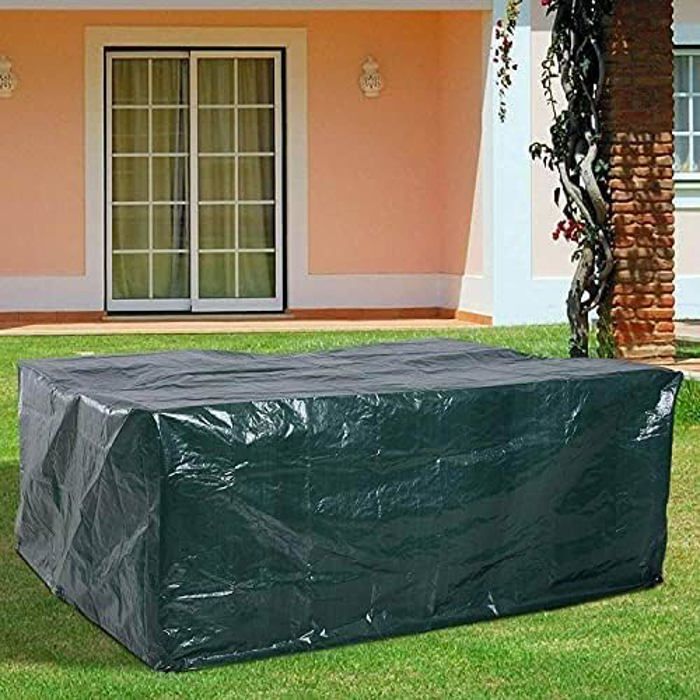 Housse Meubles Jardin 190x80 Cm – Imperméable Respirante Polyéthylène – Protection Table & Chaises Extérieur