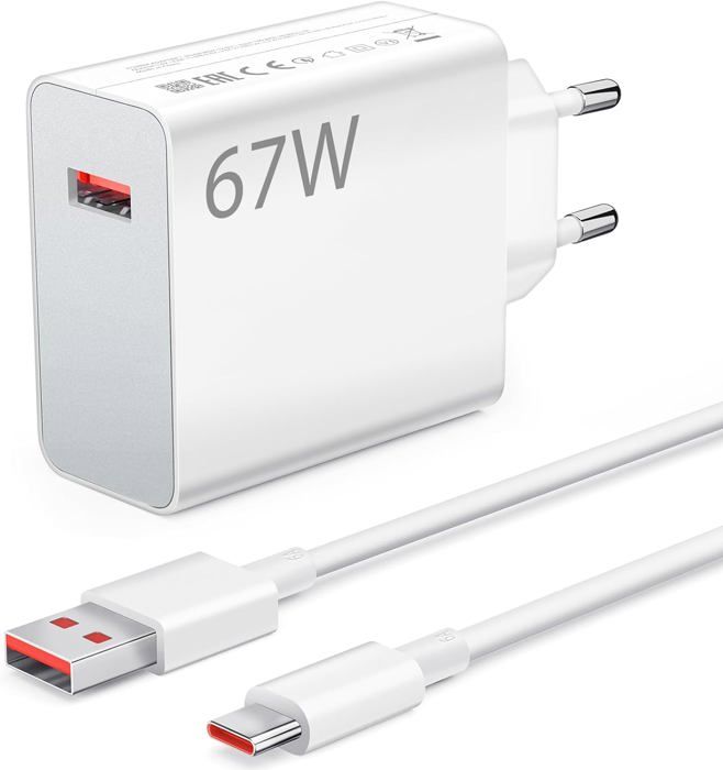 Chargeur Rapide 67W USB-C Avec Câble 1M Pour Xiaomi 13T/13/12