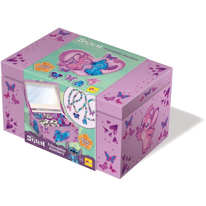 Coffret bijoux et charms de lamitié - LISCIANI - Stitch - Création de bijoux - Boîte à bijoux - Perles incluses