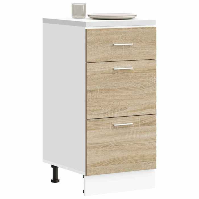 VidaXL unité d cuisin Lyon 4 pcs Chên fumé 80 x 46 x 81,5 cm au millur prix