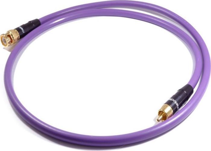 Câble vidéo et audio - MELODIKA - RCA (Cinch) vers BNC - 15m - Couleur violet - Connecteur coudé