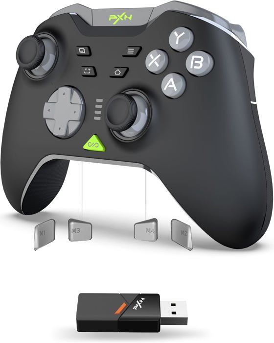 P5 Manette De Jeu Sans Fil 2025–1000Hz Joystick & Gâchette À Effet Hall 4 Boutons Macro 3 Modes 2.4GBtSw Turbo App 1000Mah