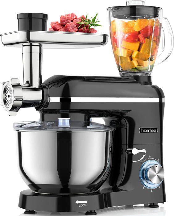 Robot de cuisine 3 en 1 - Homlee - SM-1518BM - 1800 W - 55 L - Hachoir et mixeur multifonction - Resteq