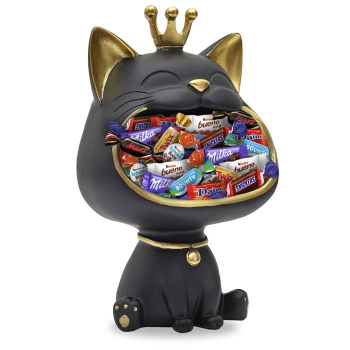 HAQMG Vide Poche Design Accueil Décor Entrée Table Coffee Tableau Fine Retro Great Bouche Statue Boîte De Rangement Boîtiers Candy Bols Décoratifs Résine Animal Plateau (Color : Blue