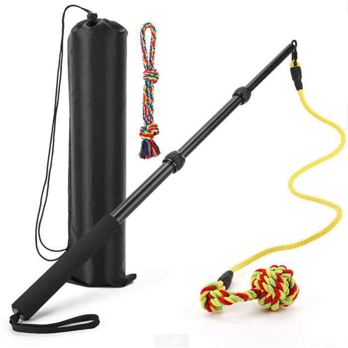 Perche de dressage pour chien 104cm avec balle + Jouets sonores Interactif chien Tug Boat Outdoor Sports Durable