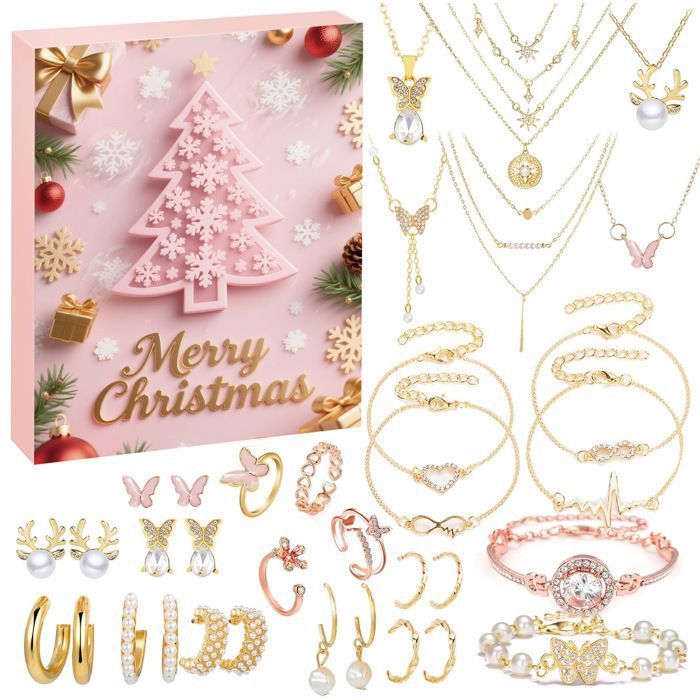Calendrier de l'avent Fille Enfant,Noël Cadeau Calendrier de l'avent Bijoux, 24 Jours DIY Bracelet pour Fille 5 6 7 8 9 10 11 12 ans - Maison