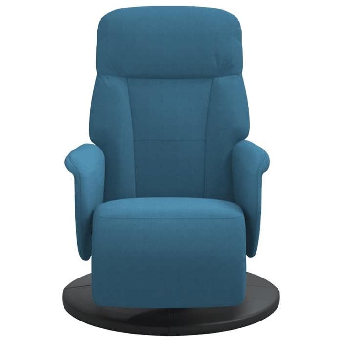 Bestseller Fauteuil inclinable - BURKE - CHAISE SIMPLE - 1 PC - avec repose-pied bleu velours - 71x91x105.5 cm FF4227