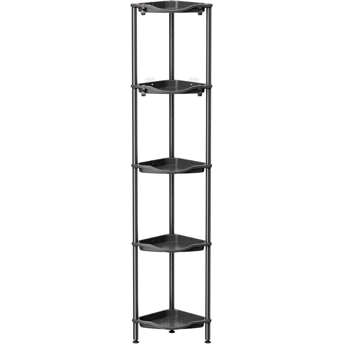 Etagere Douche Lifewit 5 Niveaux Rangement Angle Salle de Bain en Plastique Noir Etagere Douche Lifewit 5 Niveaux Rangement Angle Salle de Bain en Plastique Noir