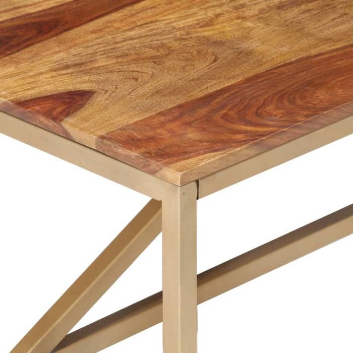 Brun Table dappoint - CLARENCE - Meuble dentrée - 60x60x40 cm - Bois massif CC1209