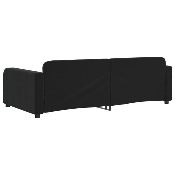 Remise 2026®Lit de repos simple - banquette lit Adulte - sans matelas - noir - 100x200cm velours 141 7069302