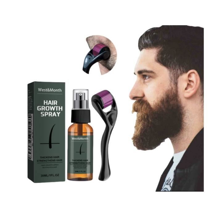 Spray Pousse Barbe Coffret Soin de La Barbe Kit Croissance