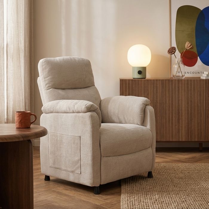 Fauteuil relax électrique PROCYON 1 place tissu beige Fauteuil relax électrique PROCYON 1 place tissu beige
