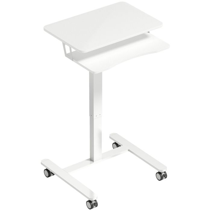 Bureau assis-debout réglable - Réglage hauteur 71-107 cm - Plateau clavier ergonomique - Roulettes pour mobilité