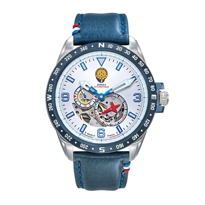 Montre bracelet Patrouille de France Automatique Cadran Gris Cuir Bleu A6-100SCS-668153 Montre bracelet Patrouille de France Automatique Cadran Gris Cuir Bleu A6-100SCS-668153