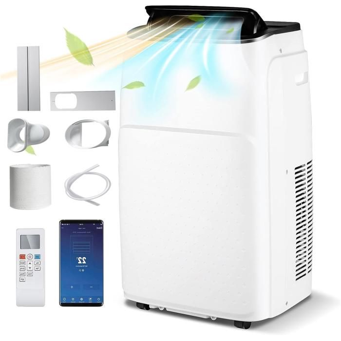 Climatiseur Mobile avec Évacuation 16000BTU 47kW Wifi DREAMADE 5 en 1 RefroidissementVentilationChauffage Déshumidification