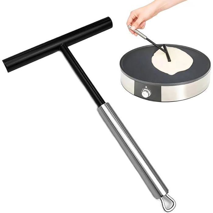 Distributeurs à Crêpes Inox Distributeur de Pâte Crepemaker Râteau à Crêpes en T Forme Pour Étaler et Répartir Pâte à Crêpes