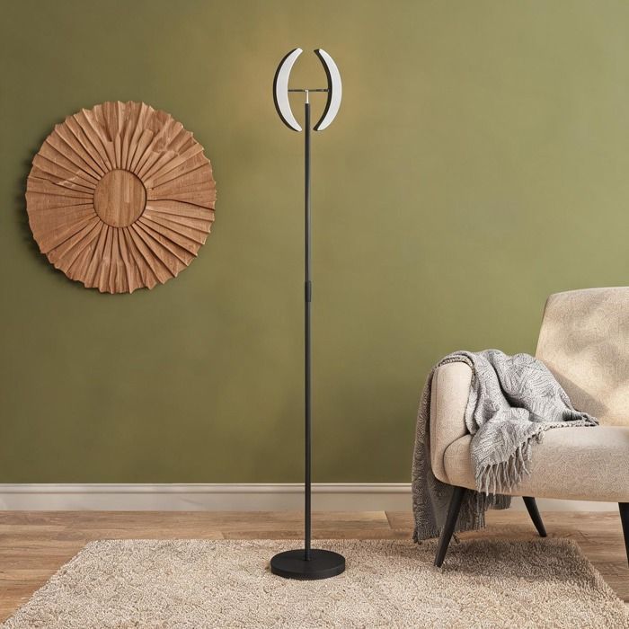 Lampe de sol LED à têtes orientables 350° RGB et blanc réglable 2700-6000K black-toned 188 cm