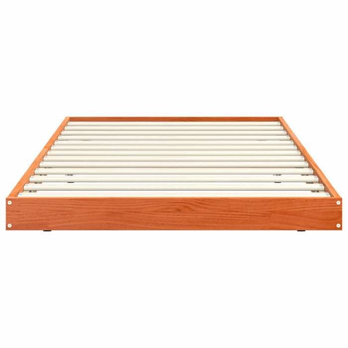 Structure de lit - HAOSHOP - Cadre de lit Cire marron 70 x 190 cm Bois de pin massif&01_118473