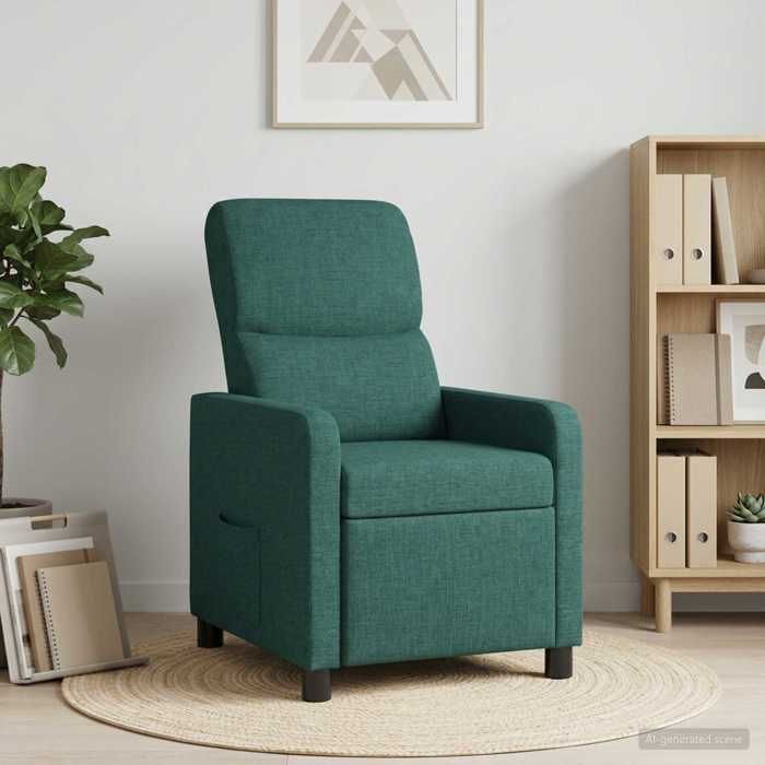 Vert Chaise confortable LEMON Fauteuil inclinable Vert foncé Tissu Pour maison/bureau_20002