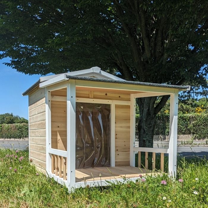 Comparer les prix de Edition Limitée - Niche Berger Australien Pour Chien Toit Shingle Et Terrasse Couverte - Creme - Taille L