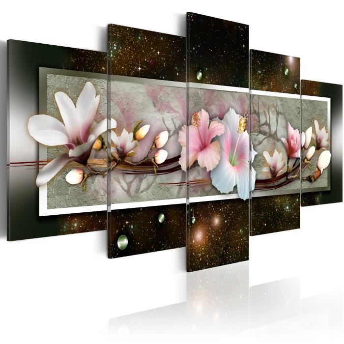 Tableau Sur Toile Tulup 100x50 Cm - Impression Florale Fleurs Rouges - Décoration Murale Moderne
