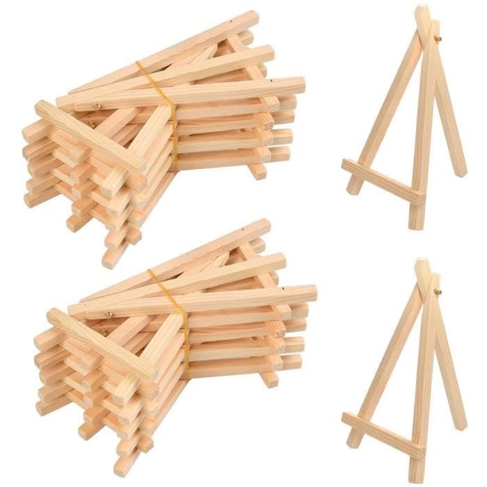 Lot De 25 Mini Chevalets En Bois Lobamop - Affichage Cartes, Photos, Art DIY