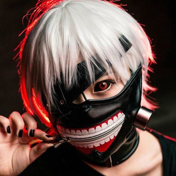 Tokyo Ghoul Kaneki Ken Anime Full Leather Mask & Eye Patch 