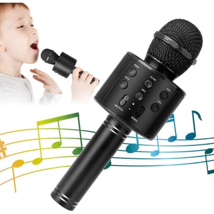 Micro Karaoké Enfant, 5 en 1 Micro Sans Fil, Microphone Bluetooth