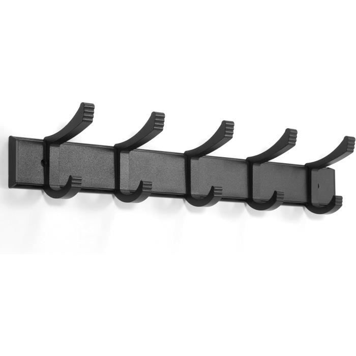 PARFCO Patere Bois 10 Pièces Patere Murale, Crochets Ronds En Bois Noir, Crochets Manteau, Crochet En Bois, Charge D'environ 10 Kg, Pour Chapeaux, Sacs Dos, Écharpes