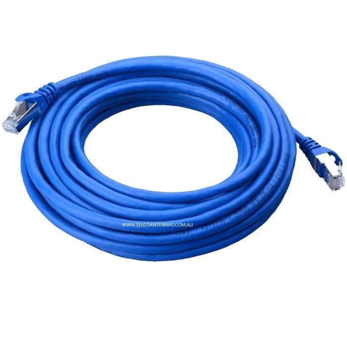 Cable reseau bleu ethernet RJ45 10m CAT.6 STP qualité pro