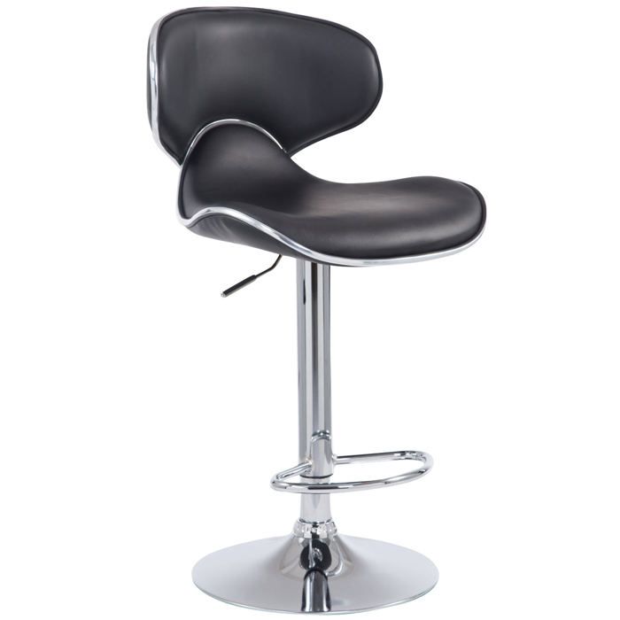 Tabouret de bar chaise de bar hauteur reglable avec repose pieds en synthetique noir et metal 10_0000077 Tabouret de bar chaise de bar hauteur reglable avec repose pieds en synthetique noir et metal 10_0000077