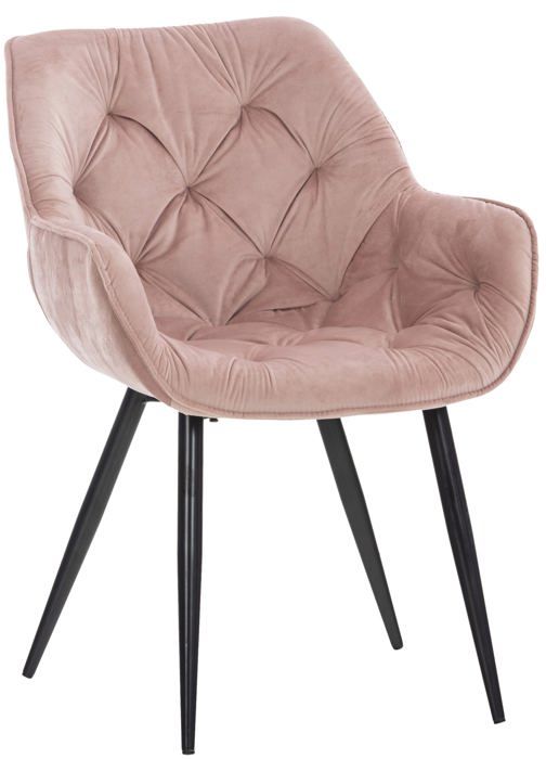 chaise de coiffeuse salon bureau rembourre confortable et moderne capitonne velours rose