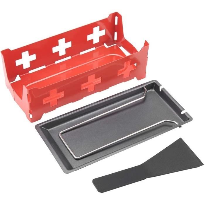 Artesa Set Mini Raclette Individuelle 5 Pièces - Fromage Fondue - Métal Et Bois 8x9.5x19 Cm