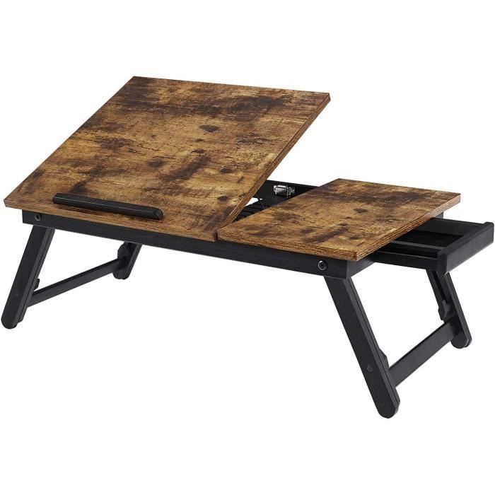 Table Pliable Pour Lit Et Canapé - Réglable En Hauteur, Plateau Pour Ordinateur Et Repas