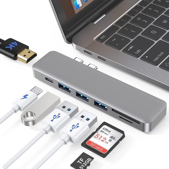 BENFEI Hub USB C 7 En 1, Adaptateur Ultiport USB C Avec USB-C Vers HDI, USB-C Vers Lecteur De