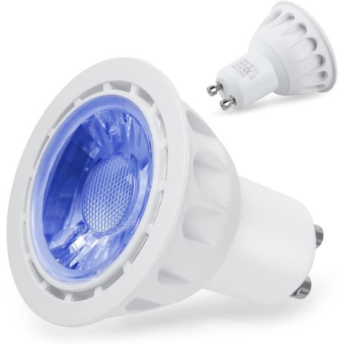 LED GU10 Bleu, Ampoule LED Spot Bleu 6W, Ampoules LED Couleur gu10