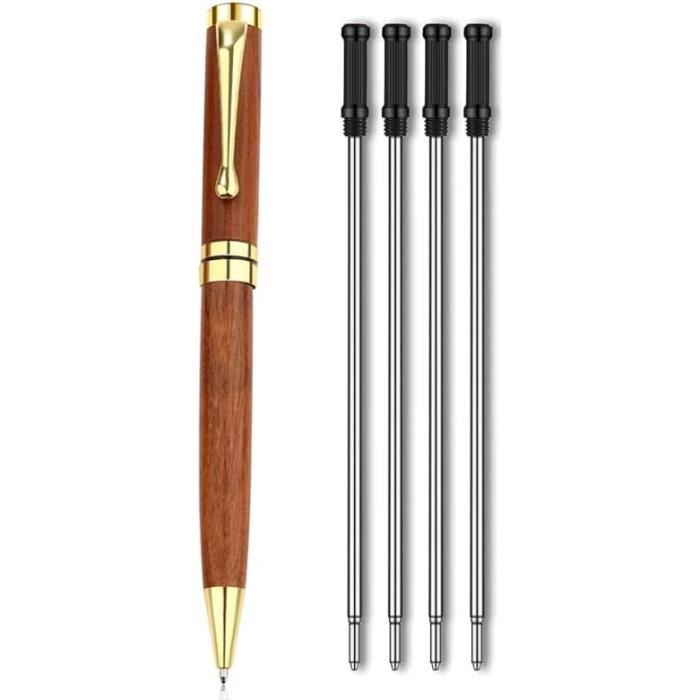 Lot De 30 Stylos à Bille En Bambou – Rétractables, Encre Noire 1mm – écologie, Bureau, école, Cadeau