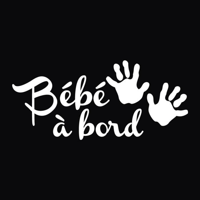 Adzif Biz Sticker Bebe A Bord Petites Mains Dimensions 7 Cm X 17 Cm Couleur Blanc Aspect Brillant Adhesif Autocollant Cdiscount Puericulture Eveil Bebe
