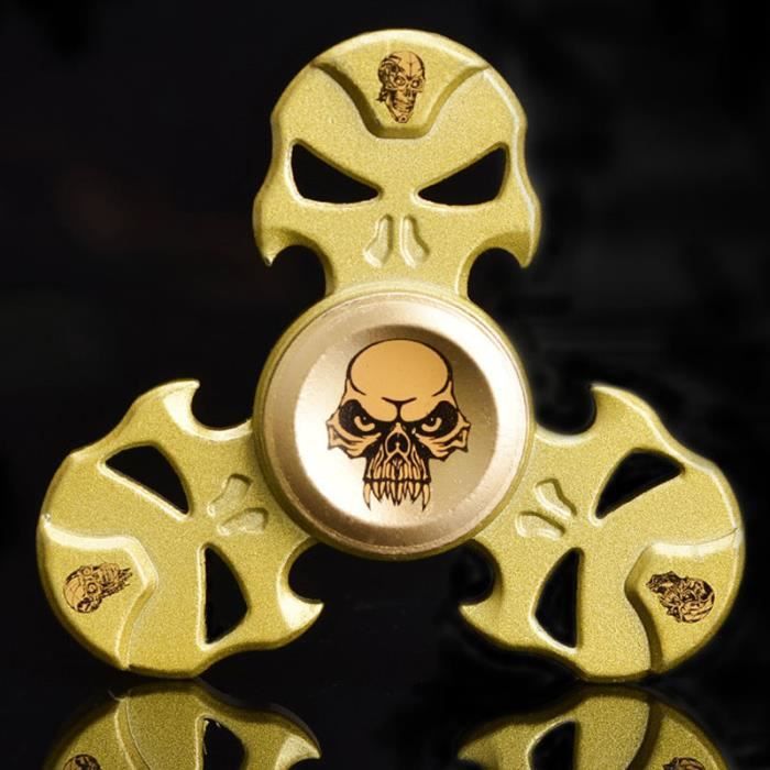 FIDGET HAND SPINNER TETE DE MORT CRANE METAL ANTI-STRESS EDC ADHD IMPOSANT GIANT