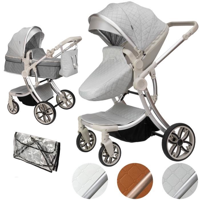 Poussette landau cosy pour poupée - Combi 3 en 1 poupon - 67x43x77cm