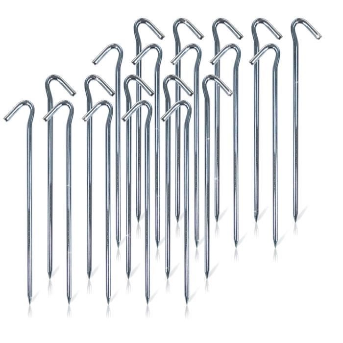 Lot De 20 Piquets Titan Pegs 20,3 Cm + Mallette – Pour Sols Durs Et Caillouteux