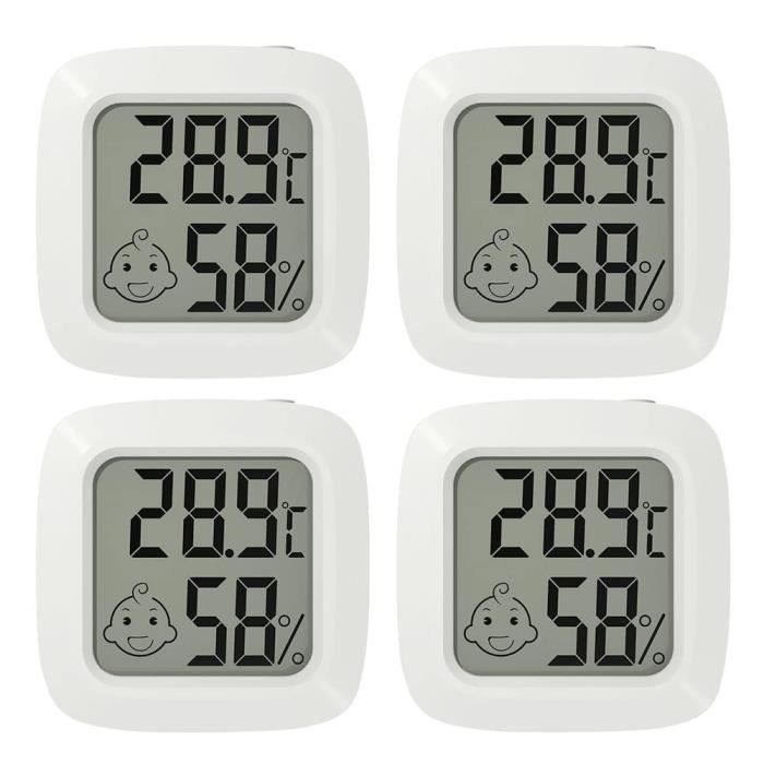 Lot De 4 Thermomètres Hygromètres WiFi Tuya - Intérieur Extérieur Avec Alarme App, Compatible Smart Life