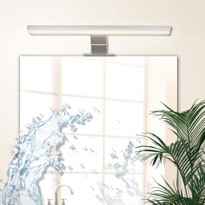 Applique Salle de bain Etanche Simple LED Lampe miroir Acier inoxydable Applique murale Avec Interrupteur Maquillage Miroir lumi/ère /Éclairage-Lumi/ère blanche 52cm+12W