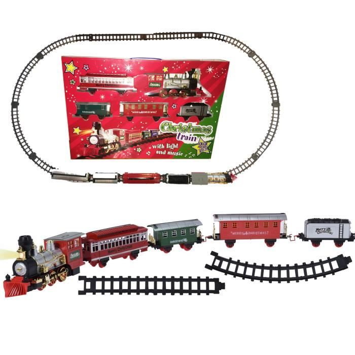Train De Noël Animé Et Musical  H38 Cm  Père Noël Et Ses Lutins Multicolore 140846