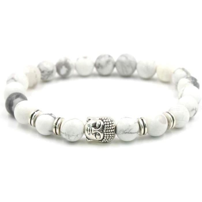 Bracelet Femme Pierre Naturelle Lithotherapie Fait Main De 8 Mm, Bracelets Élastique De Yoga En