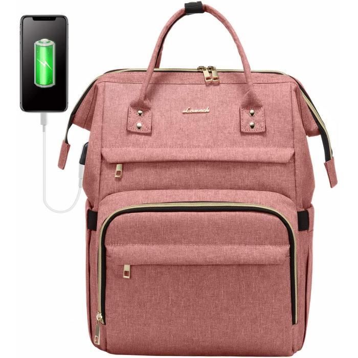 Sac a Dos Ordinateur 15.6 pouces Portable Femme avec port de charge USB,  pour PC Portable conçu pour les cours d'université Beige - Cdiscount  Bagagerie - Maroquinerie
