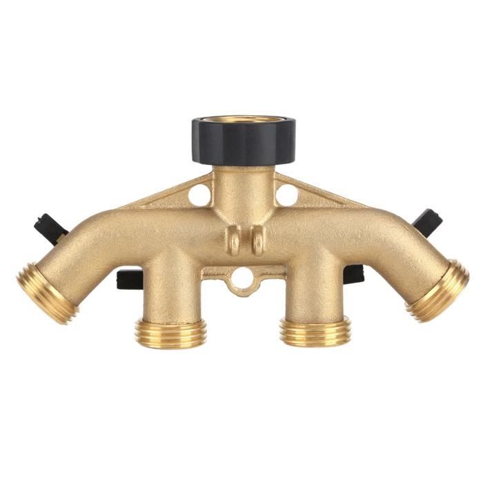 Lot de 2 connecteurs de robinet de tuyau d'arrosage – 3/4 et 1/2 2-en-1  connecteur de robinet fileté femelle en laiton pour tuyau d'arrosage,  adaptateur de robinet fileté