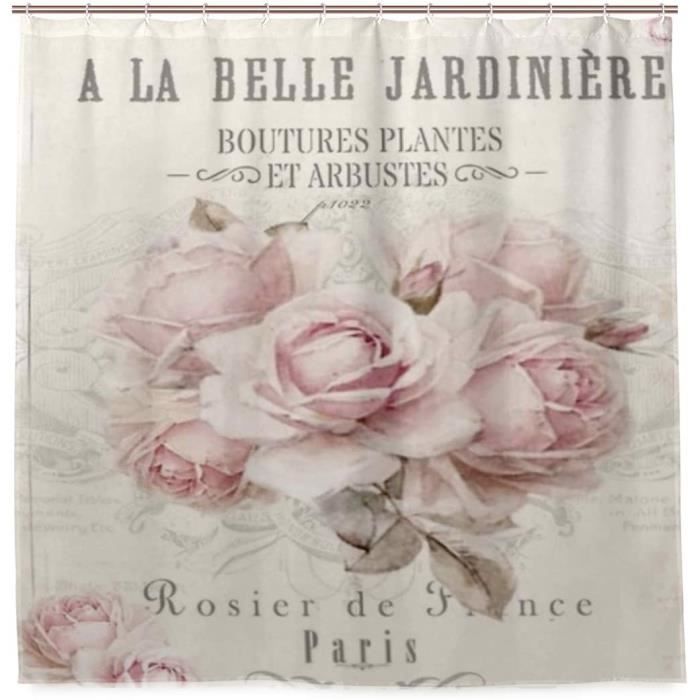 DOUCHE nonebrand Rideau de douche fran ais shabby chic en tissu