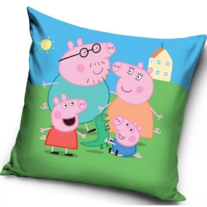 Coussin Rond Peppa Pig 28 Cm - Décoration Chambre Enfant, Jouet Doux, Rose - Pour Enfants à Partir De 12 Mois