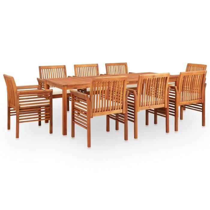 Mobilier à dîner d'extérieur VidaXL Acacia solide - vue 2